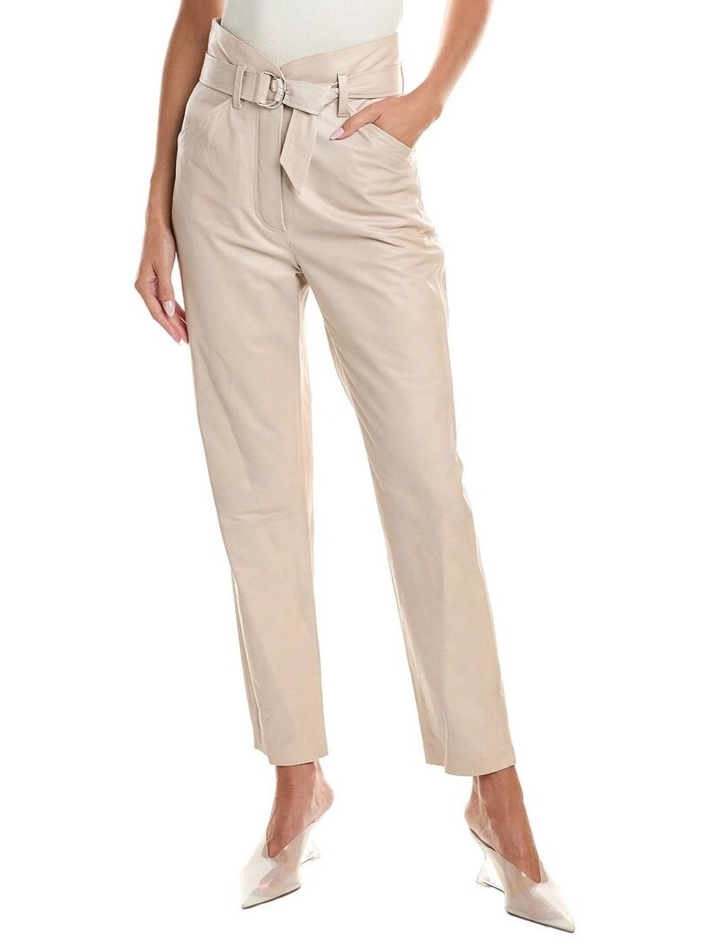 Iro Lamb leather Lenam paper waist pants sz38